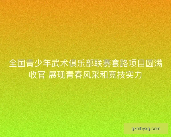 全国青少年武术俱乐部联赛套路项目圆满收官 展现青春风采和竞技实力